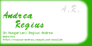 andrea regius business card